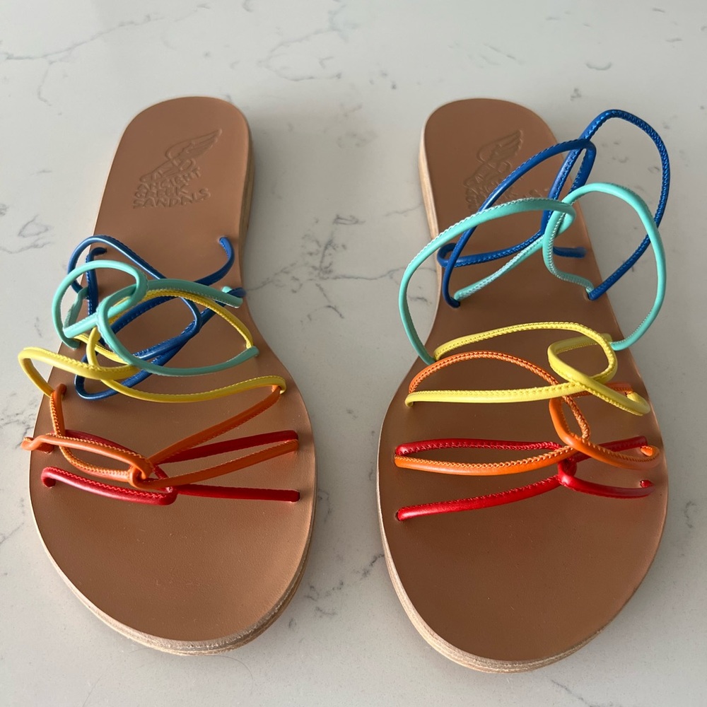 NWOT Ancient Greek Multicolor Strappy Sandals